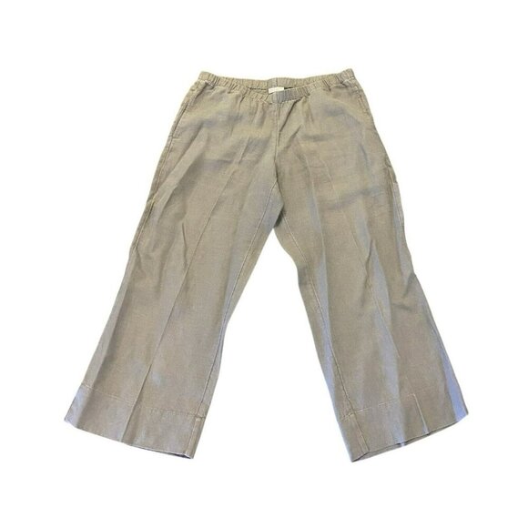 J Jill Pants Women's XS Petite Gray Cropped 100% Linen Split Hem Lagenlook - Picture 1 of 8